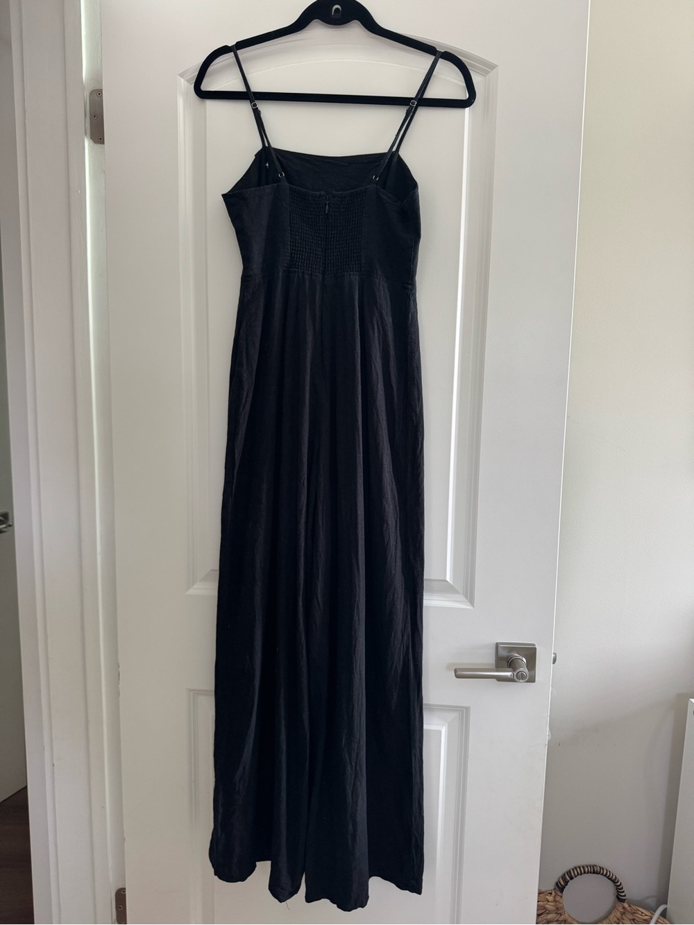Urban Outfitters Black Wide-Leg Linen-Blend Jumpsuit - Picture 4 of 8